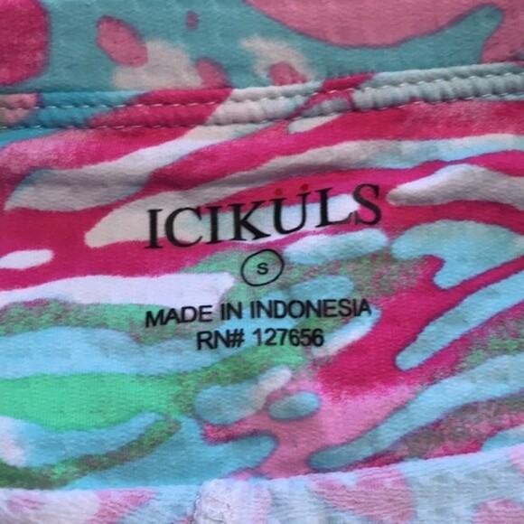 Icikuls Skirt Skort Blue Pink Turquoise Floral tennis golf attire Size Small - Picture 9 of 9